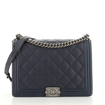 Chanel Stitch Boy Flap Bag Quilted Calfskin Large