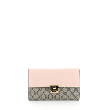 Gucci Padlock Clutch GG Coated Canvas with Leather 
