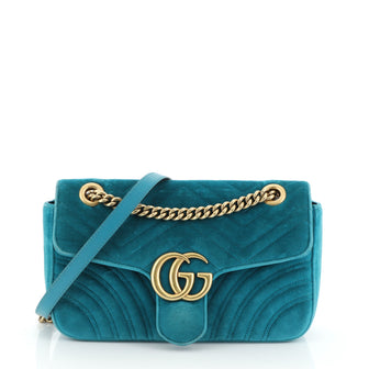 Gucci GG Marmont Flap Bag Matelasse Velvet Small