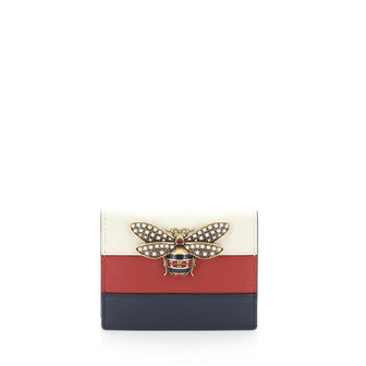 Gucci Queen Margaret Card Case Colorblock Leather 