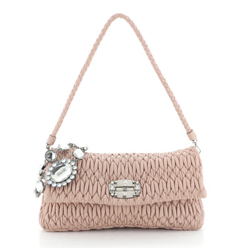 Miu Miu Crystal Clutch Matelasse Leather Medium