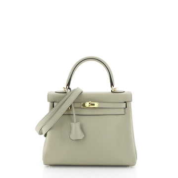 Hermes Kelly Handbag Green Swift with Gold Hardware 25