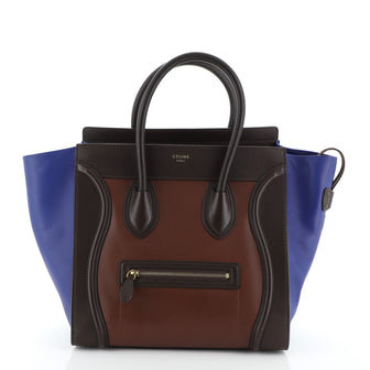 Celine Tricolor Luggage Handbag Leather Mini