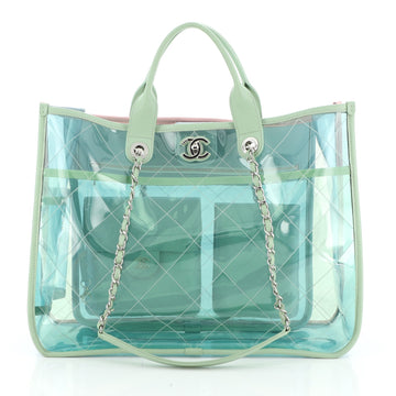 Chanel Coco Splash Shopping Tote Quilted PVC With Lambskin Medium