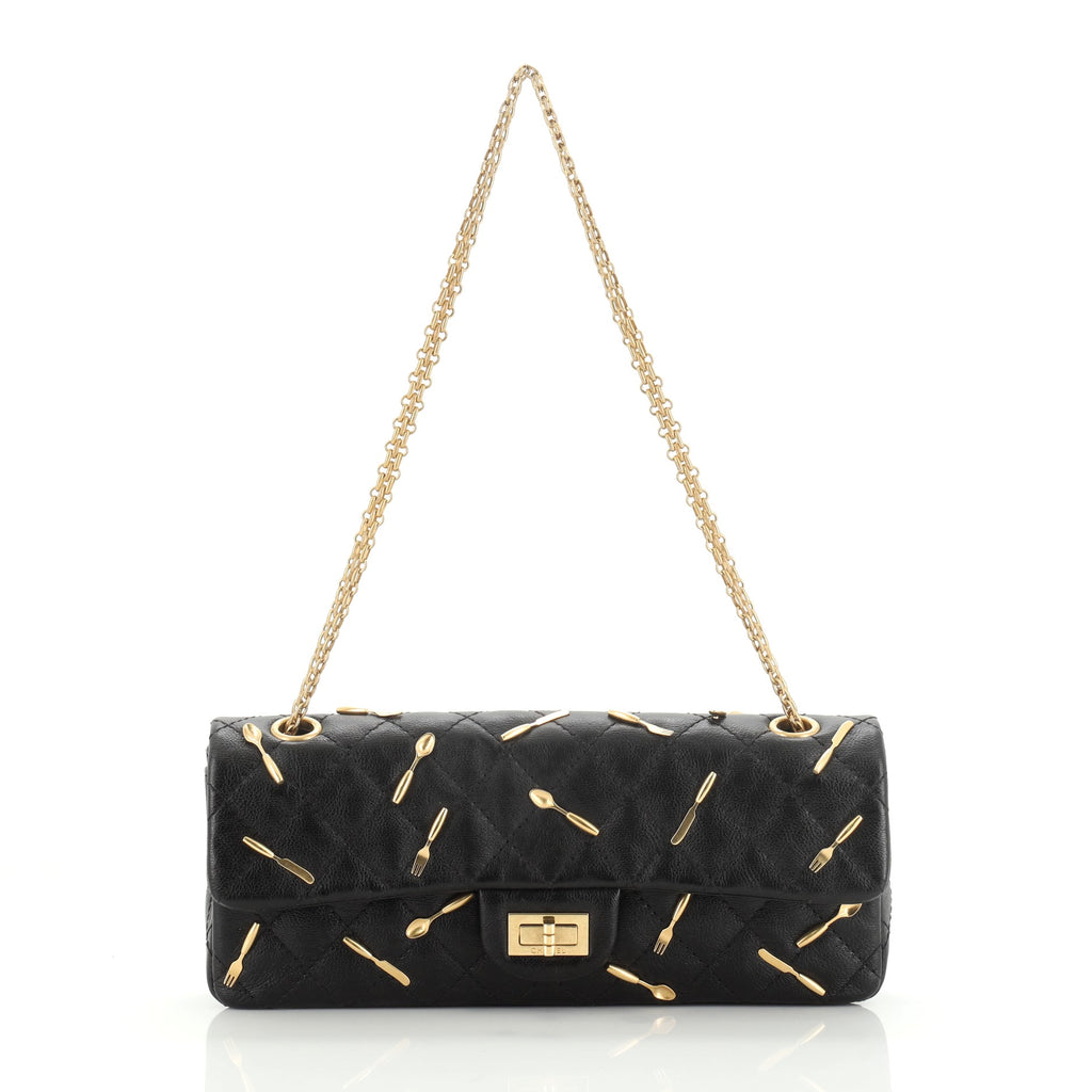 Chanel Black Reissue 2.55 Lucky Charm Bag Size 224 at 1stDibs