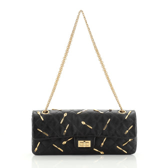 Chanel Brasserie Charms Reissue 2.55 Flap Bag Quilted Calfskin East West