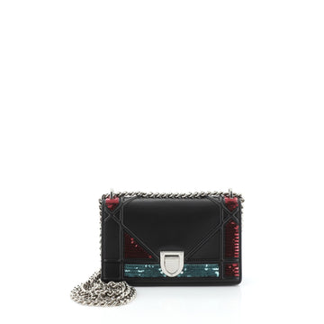 Christian Dior Diorama Flap Bag Sequin Embellished Lambskin Mini