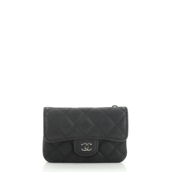 Chanel CC Flap Coin Purse Quilted Matte Caviar 