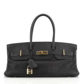 Hermes Birkin JPG Handbag Black Clemence with Gold Hardware 42