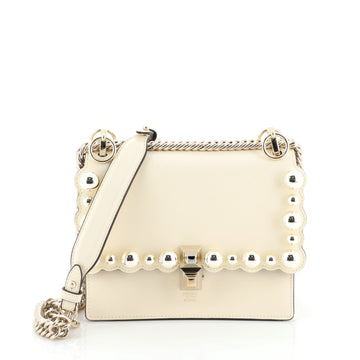 Fendi Kan I Bag Pearl Embellished Leather Small