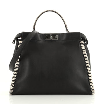 Fendi Peekaboo Bag Leather with Python Whipstitch Large