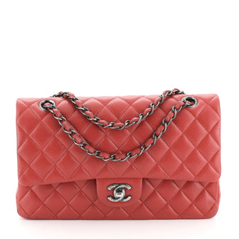 Chanel Classic Double Flap Bag Quilted Caviar Medium