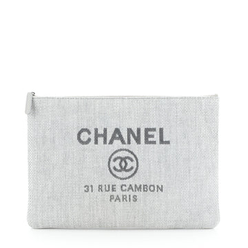 Chanel Deauville Pouch Raffia Large