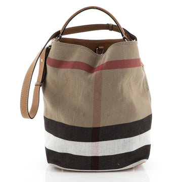 Burberry Ashby Handbag House Check Canvas Medium