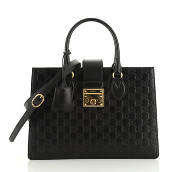 Gucci Padlock Convertible Tote Guccissima Leather Medium