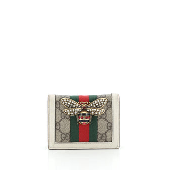 Gucci Queen Margaret Card Case GG Coated Canvas 