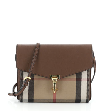 Burberry Macken Crossbody Bag Leather and House Check Canvas Small