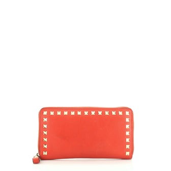 Valentino Rockstud Zip Around Wallet Leather 