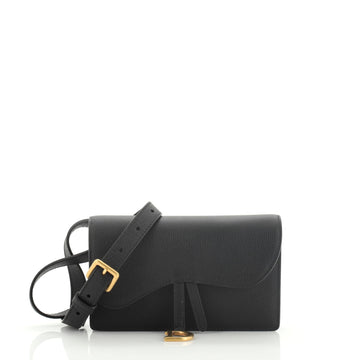 Christian Dior Saddle Rectangular Belt Bag Leather 