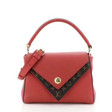 Louis Vuitton Double V Handbag Calfskin and Monogram Canvas 