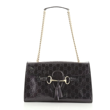 Gucci Emily Chain Flap Bag Guccissima Patent Medium