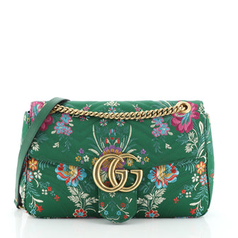 Gucci GG Marmont Flap Bag Matelasse Floral Jacquard Medium