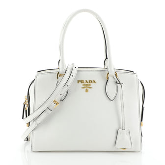 Prada Convertible Zip Around Satchel City Calfskin Medium