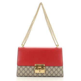 Gucci Padlock Shoulder Bag GG Coated Canvas and Leather Medium