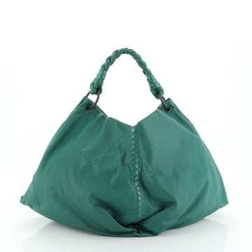 Bottega Veneta Aquilone Fortune Cookie Hobo Leather with Intrecciato Detail Large