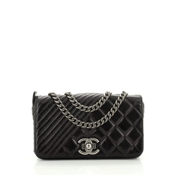Coco Boy Flap Bag Quilted Aged Calfskin Small