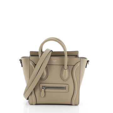 Celine Luggage Handbag Grainy Leather Nano