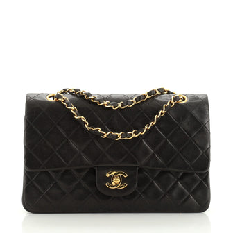 Chanel Vintage Classic Double Flap Bag Quilted Lambskin Medium
