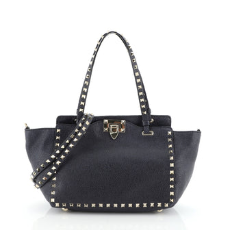 Valentino Rockstud Tote Pebbled Leather Small