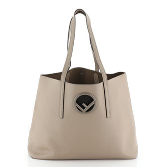Fendi Logo Shopper Tote Leather 