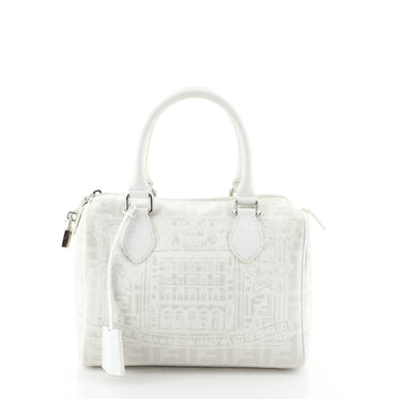 Fendi Boston Bag Palazzo Print Zucca Coated Canvas Small