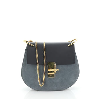 Chloe Drew Crossbody Bag Leather and Suede Small