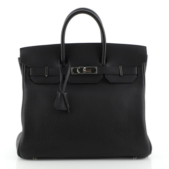 HAC Birkin Bag Noir Togo with Palladium Hardware 32