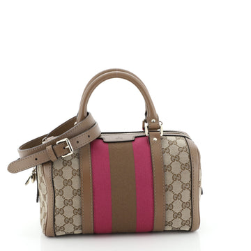 Gucci Vintage Web Boston Bag GG Canvas Small