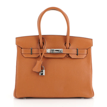 Hermes Birkin Handbag Orange Chevre de Coromandel with Palladium Hardware 30