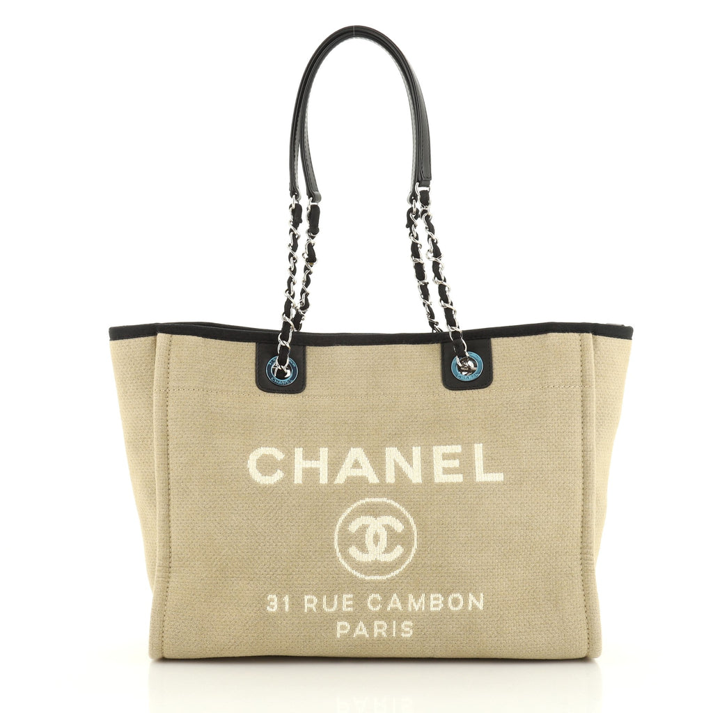 Chanel Deauville Tote Canvas Small Neutral 4762941