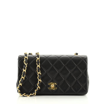 Chanel Vintage 3 Way Full Flap Bag Quilted Lambskin Mini