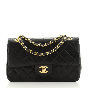 Chanel Vintage Classic Double Flap Bag Quilted Lambskin Small
