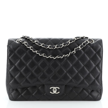 Chanel Classic Single Flap Bag Quilted Caviar Maxi