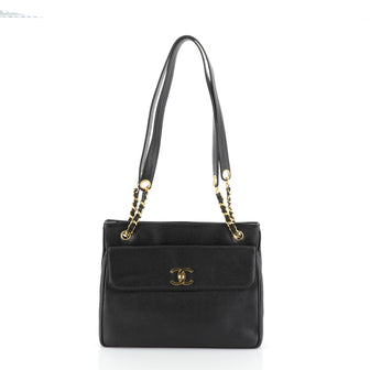 Chanel Vintage Timeless Chain Shoulder Bag Caviar Medium