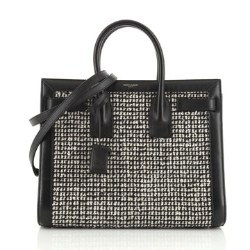 Saint Laurent Sac de Jour Bag Tweed and Leather Small