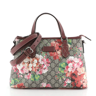 Gucci Convertible Tote Blooms Print GG Coated Canvas Small