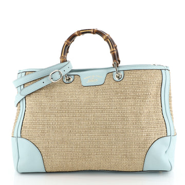 Gucci Bamboo Shopper Tote Straw Large