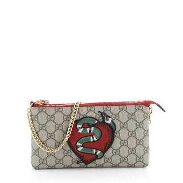 Gucci Wrist Wallet Embellished GG Coated Canvas 