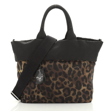 Prada Convertible Double Tote Printed Tessuto 