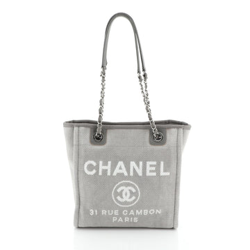Chanel North South Deauville Tote Canvas Small